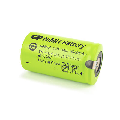 GP Batteries Nickel-Metallhydrid Rundzellen-Akkus Green Charge 1,2V 9.000mAh HR2
