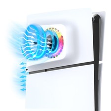 RGB LED Light Cooling Fan Cover For PS5 Slim Disc Digital Console Accessories