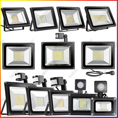 DEPMOG 10W-100W LED Fluter mit Bewegungsmelder/Stecker IP65 Außen Strahler Scheinwerfer