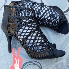 scarpe donna SANDALI DONNA tacco eleganti classici cerimonia   37  nero rete VV
