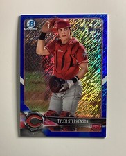 2018 Bowman Chrome Tyler Stephenson Prospects Blue Shimmer Refractor /150 -Reds