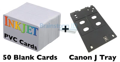 BRAINSTORM ID Inkjet PVC ID Card Starter Kit - Canon J Tray - MG5420, MX922, MG7120,iP7230 Etc