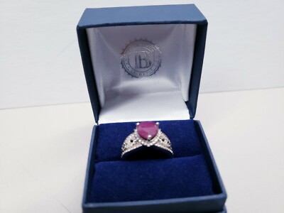 With All My Heart'' Women's Ruby And White Topaz Ring