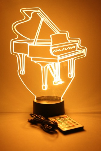 Reproductor de piano de cola música lámpara de iluminación nocturna LED personalizada GRATUITA personalizada control remoto - Imagen 7 de 12
