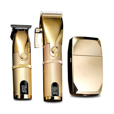 BR Barbers Hair Clippers Gold for Men Full Metal Cordless Close Cutting T-B