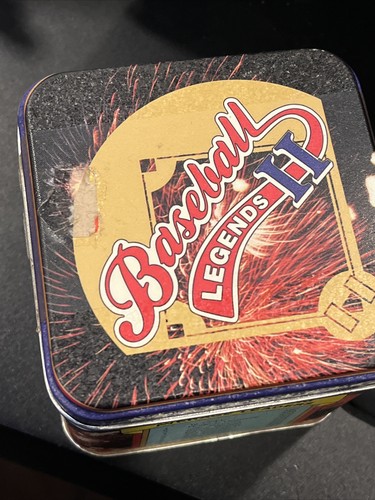 Vintage 1990 Original Baseball Legends II Tin Box w/ Pack of 10 Cards and Candy - Picture 6 of 6