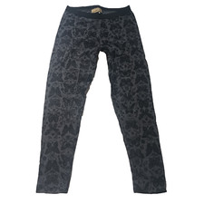 Roebuck & Co Heritage Fancy Butterfly Leggings Girls 10-12 M Flocked Velvet Like