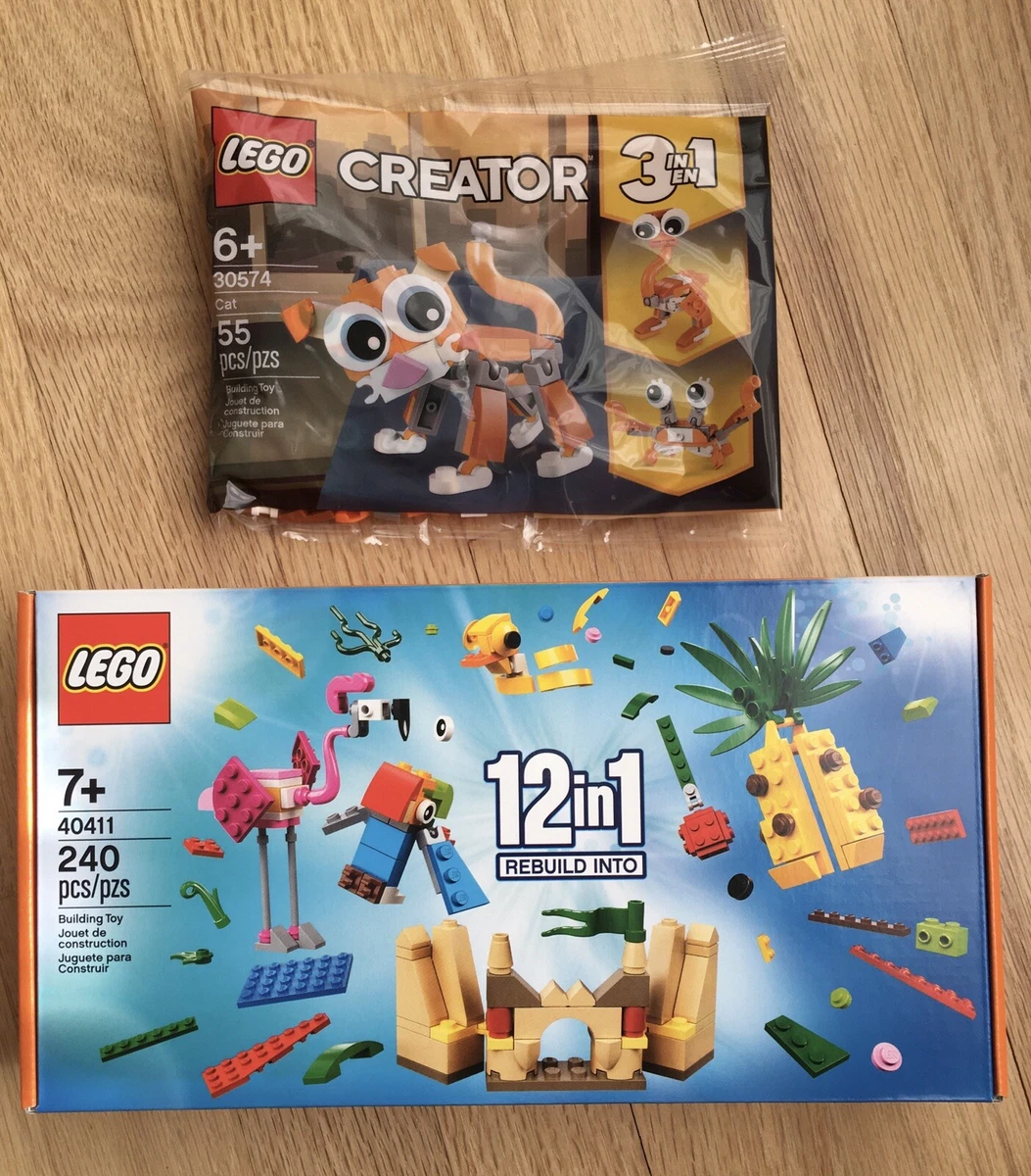 Lego Creator Gift Set Lot of 2 12 1 Rebuild Into 40411 and Creator Cat 30574