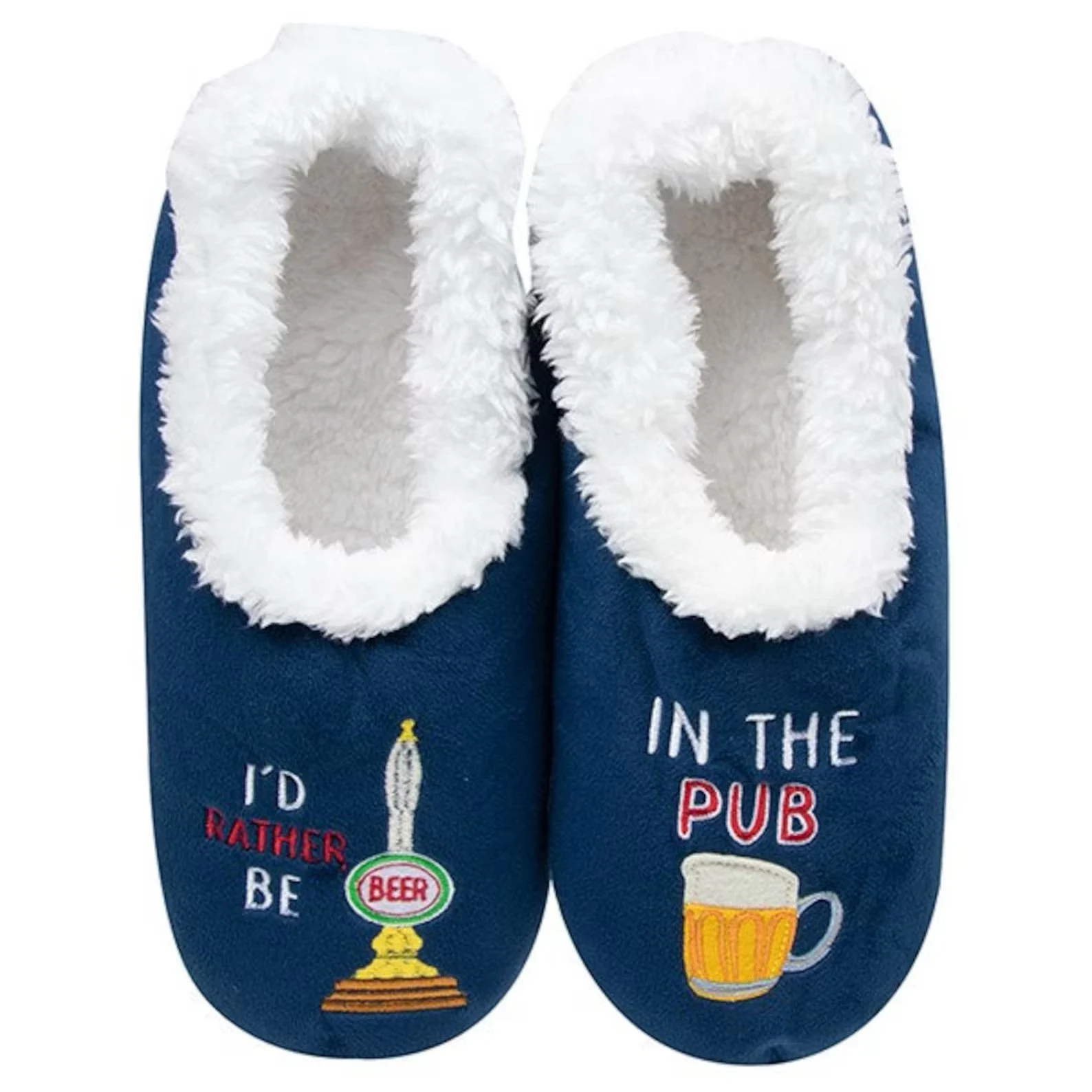 APL Snoozies Pantofole Sherpa Pile Unisex Antiscivolo Taglia 6 7 8 9 Uk Nel Pub