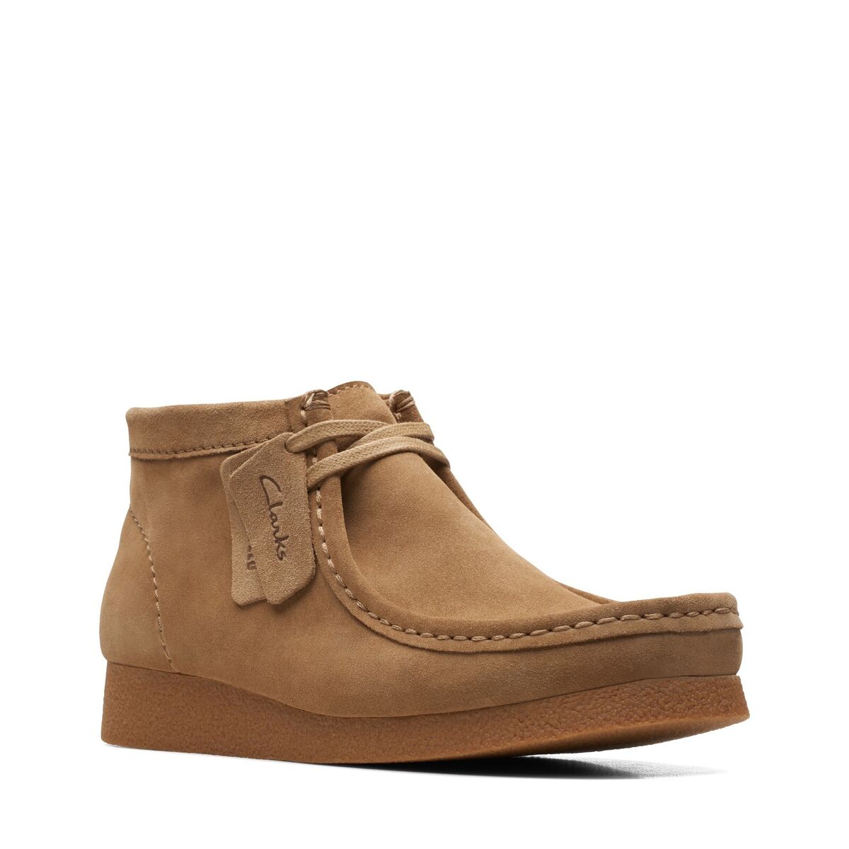 New Men Clarks Wallabee Evo Dark Sand Tan Suede Rubber New Men Clarks Wallabee Evo Dark Sand Tan Suede Rubber