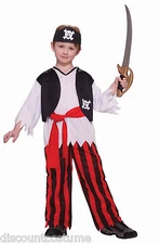 FORUM PIRATE BUCCANEER SWASHBUCKLER CHILD HALLOWEEN COSTUME SIZE LARGE 65192