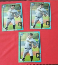 2015 Bowman Draft 42 Trey Supak 3 Count Sky Blue Chrome Refractor Lot Pittsburgh