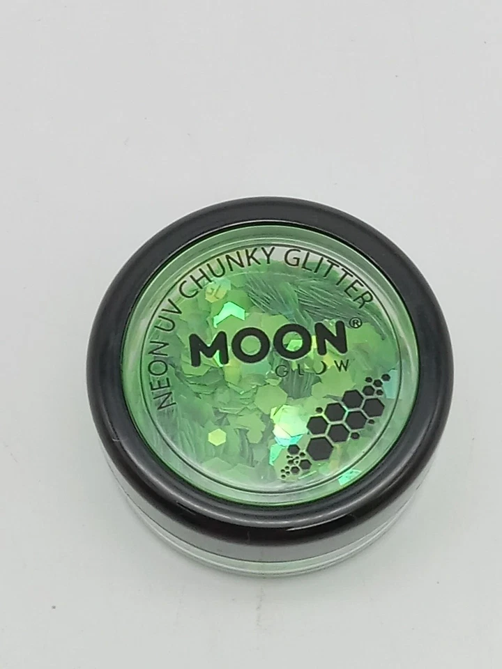Moon Glow neon uv glitter grosso, verde - Imagem 2 de 4
