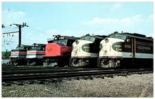 Railroad Train A Line-Up of Power Ready to Go South at Ivy City Engine Terminal