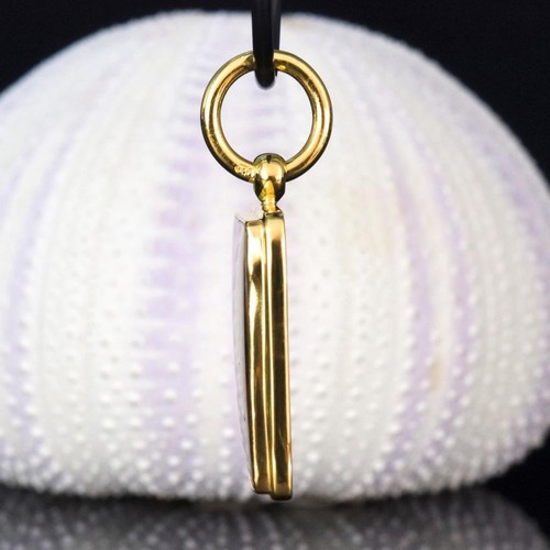 Anhänger Feder Achat Cabochon & Vermeil 18K Vergoldet an Sterling Silber 6.26 G - Bild 13 von 13