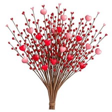 Valentine  s Day Gifts,6 Pack Valentine  s Day Picks Berry Stems Artificial