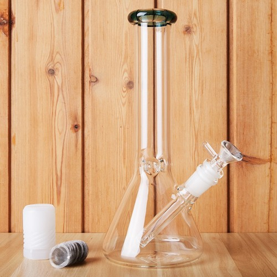 #ad #ad 10quot; Heavy Duty Glass Bong Green Water Smoking Tobacco Pipe Beaker 14MM Bowl $18.69