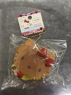 Hello Kitty Pancake Squishy Lovely Sweets Series Kawaii Charm Dessert Keychain