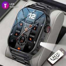 2026 Smartwatch Uomo con Funzione Telefono Fitness Torcia LED Orologio da Polso