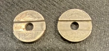 Two (2 Vintage Israel Isreali Public Telephone Phone Tokens