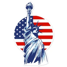 Statue Of Liberty Flag - Vinyl Decal Sticker - Car Window Laptop - ebn8918