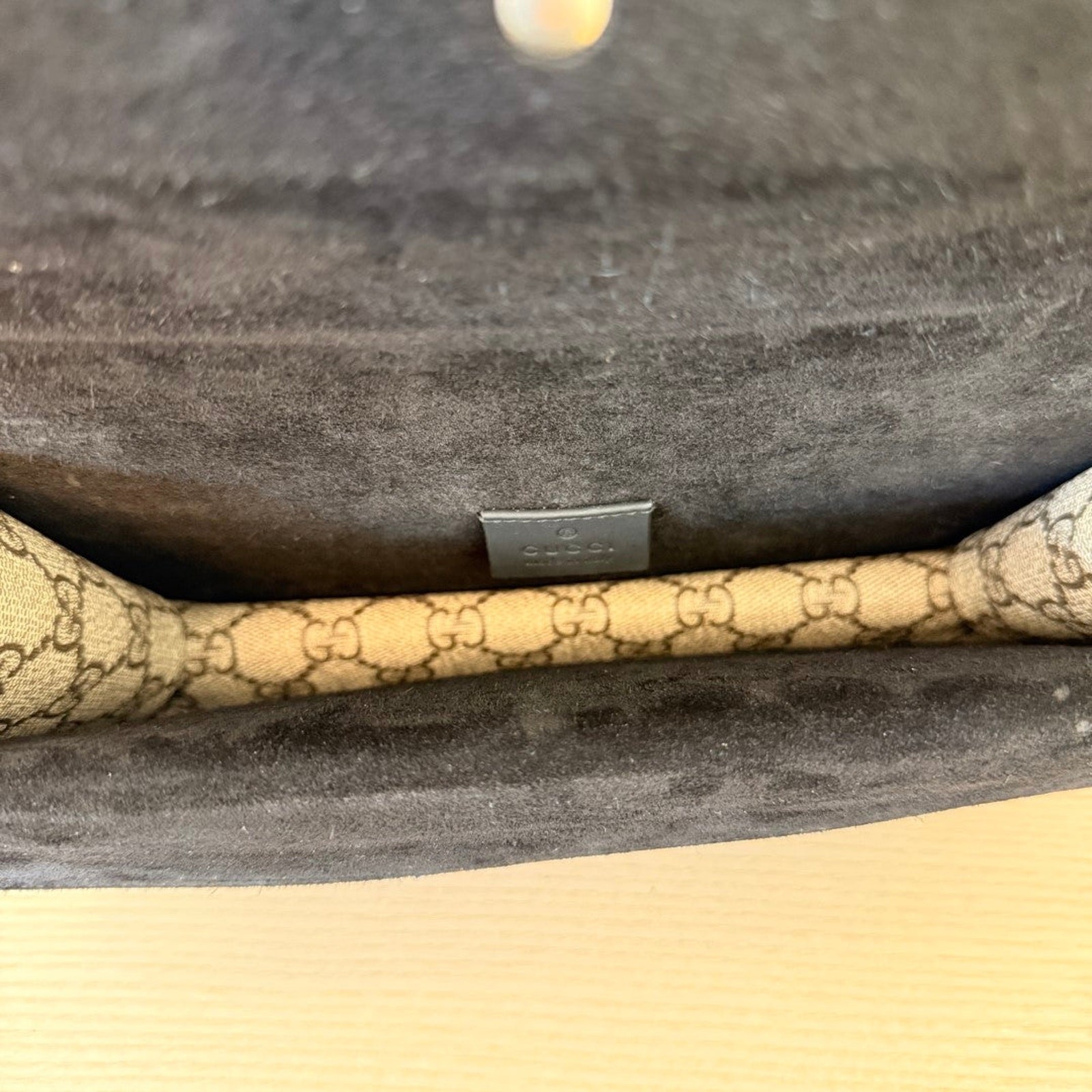 Gucci GG Supreme Monogram Suede Crystal Small Dionysus Shoulder Bag Black image 7