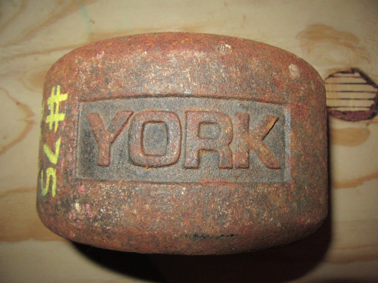 YORK Legacy Half 75 Pound Blob Grip YORK Side 1st Generation