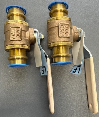 2x Apollo Xpress 77WLF-104-01 Manual Two-Way Ball Valve 3/4 in, Brass/Bronze
