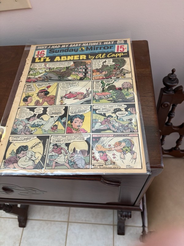 Rare Comics 1954 Sunday Mirror (7) Pages Adds Superman Baseball And More