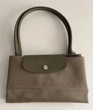 Longchamp Medium Le Pliage Top Handle Tote Olive Green