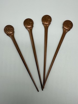 Lot 4 MGM Lion Casino Swizzle Stir Sticks, Vintage Mad Men Barware Bar MCM