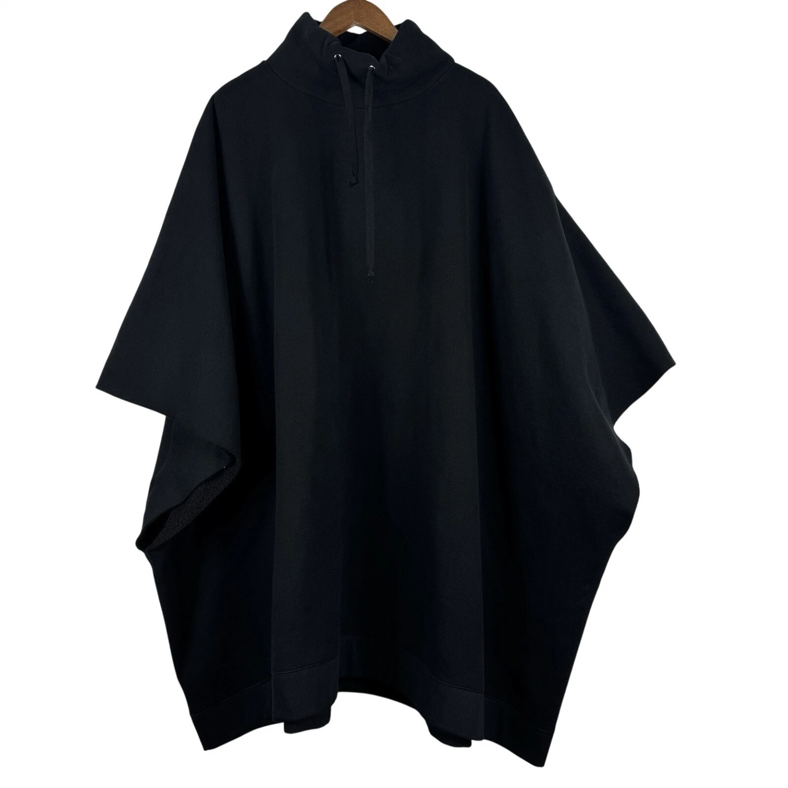 Oak Wayne Poncho Black Funnel Neck Oversized Blanket Touch of Modern 100% Cotton