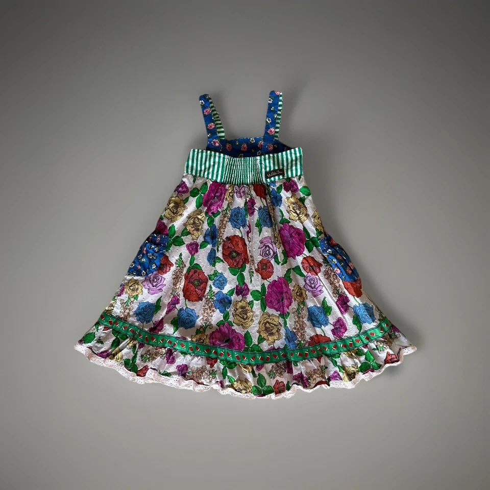 Vestido MATILDA JANE Can Do Attitude 6Y Verde Floral Cottagecore Rosas Sandía Foto 3 de 4