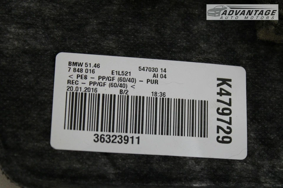 2016-2018 BMW 330E F30 SEDAN PORTA-MALAS TRASEIRO JANELA DECK PRATELEIRA PAINEL BANDEJA TAMPA FABRICANTE DE EQUIPAMENTO ORIGINAL - Imagem 4 de 4