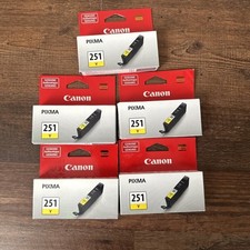 Canon PIXMA CLI-251Y Yellow Ink Cartridge New 5 packs - Free Shipping 