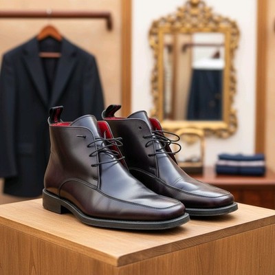 Herren Jeffrey West Stiefel Lila Lackleder Chelsea Boots Größe UK8