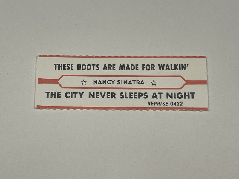 Jukebox Title Strip Nancy Sinatra These Boots Are Made For Walkin’ Reprise