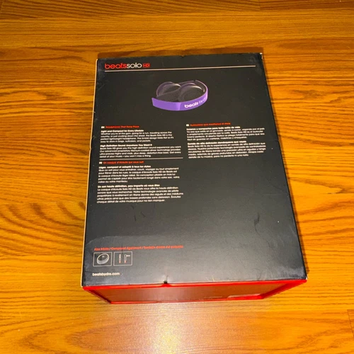 Beats By Dr. Dre Solo HD Wired On-Ear Purple Headband Headphones w/box No Wire - Picture 3 of 14