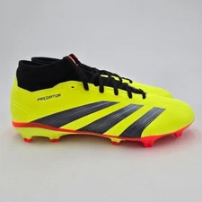 Adidas Predator League Sock FG Soccer Cleats Men's Size 10.5 Yellow Lace Up