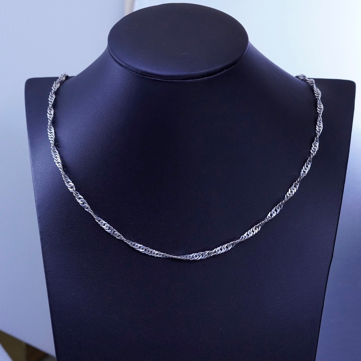 20” 4mm, vintage sterling silver 925 twisted curb chain
