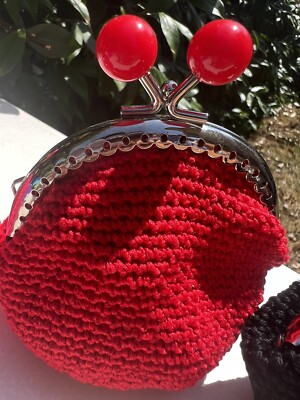 Coin Purse Portamonete Uncinetto Con Clic Clac Borsellino