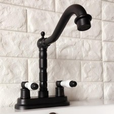 Black Oil Rubbed Brass Swivel Bathroom Tap Sink Faucet Vessel Mixer Tap Phg068