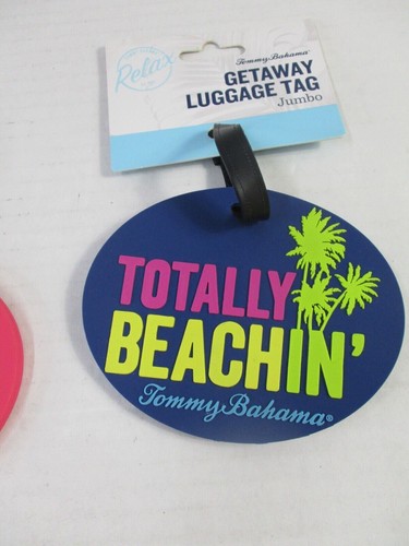 Tommy Bahama Luggage Tags Set 3 Totally Beachin Jumbo Suitcase Recognize New - Picture 6 of 10