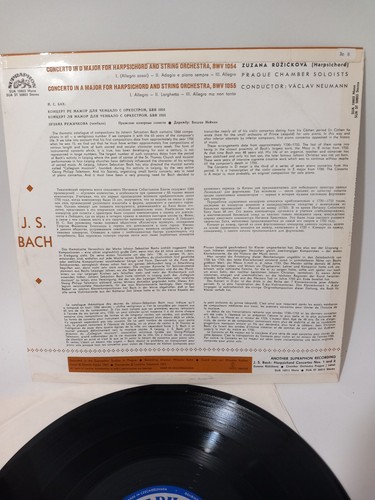 SUA10803 Zuzana Ruzickova J.s. Bach - Harpsichord Concertos Nos.3 and 4 LP vinyl - Picture 3 of 3