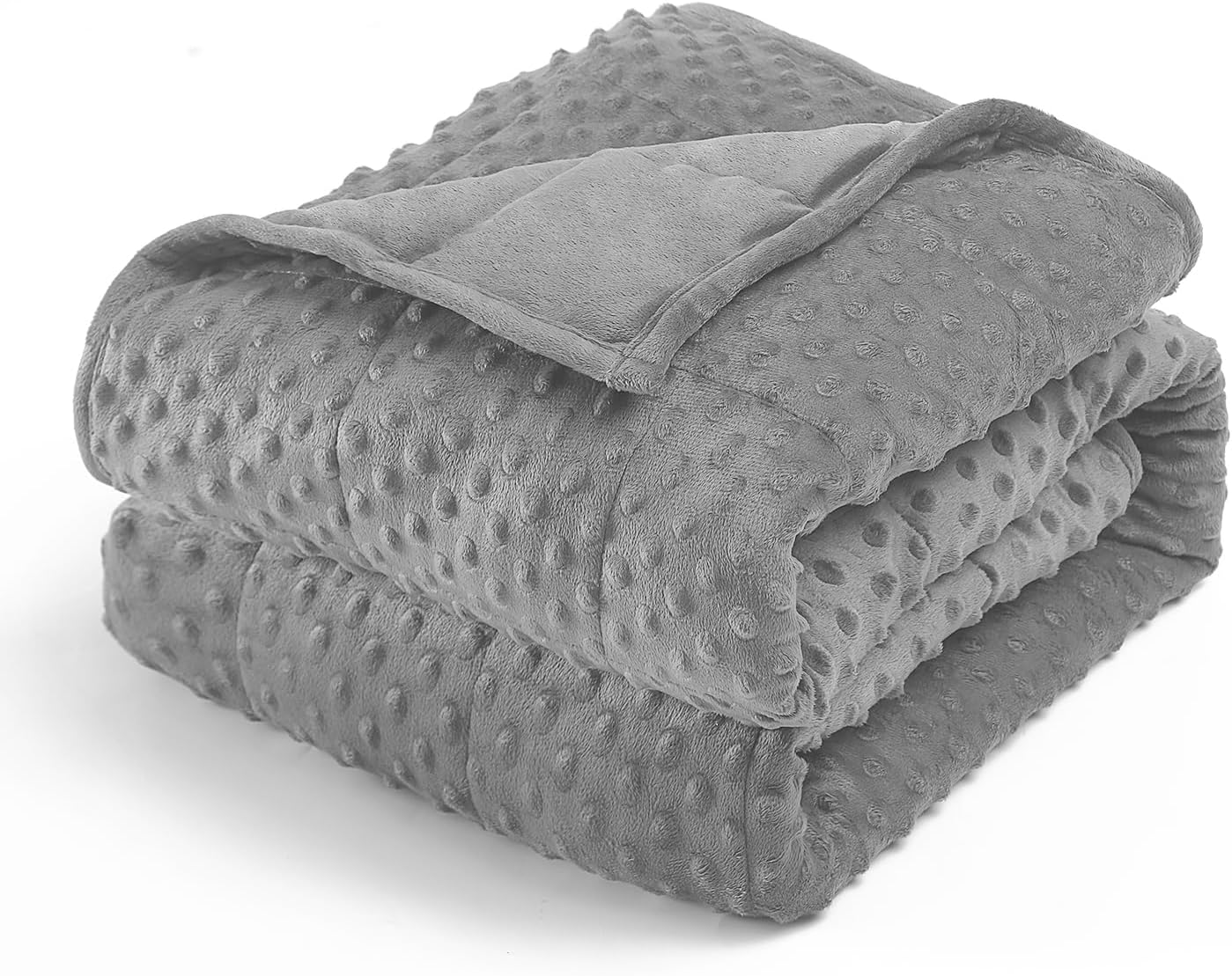 Minky Dot Weighted Blanket for Adults King Size 15 Lbs, Soft Cozy Heavy Blanket