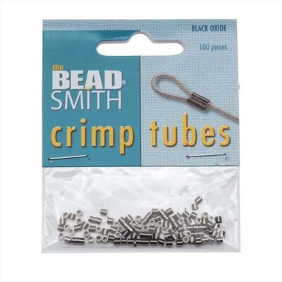 The Beadsmith Crimp Beads, Tube 1.5x1.5mm, Black Oxide,  (100 Pieces)