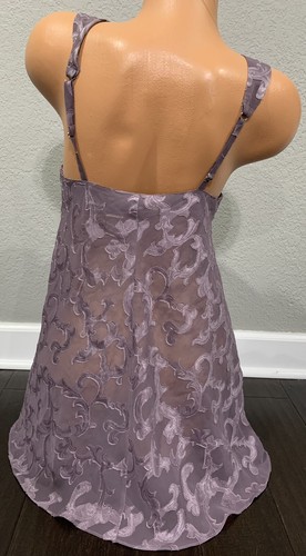 VTG Babydoll FairyBurnout Slip Dress Pastel Purple Gold Label Victorias Secret - Picture 6 of 8
