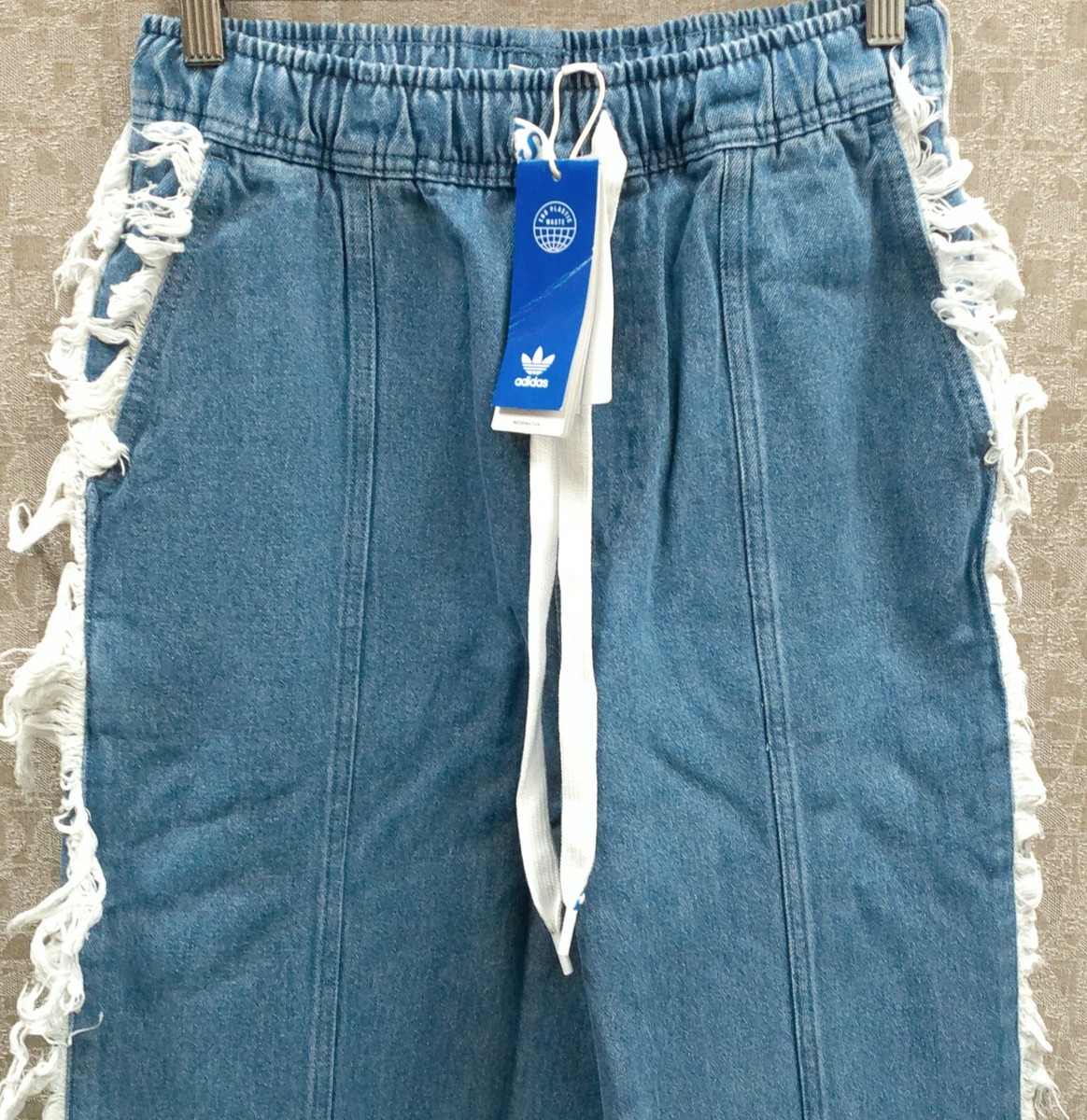 ☆【ADIDAS】☆adidas x KSENIASCHNAIDER W DENIM FRAYED JEAN☆ Brand New Women's adidas Originals x Kseniaschnaider Denim