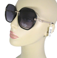 Jessica Simpson Gold Metal Black Geometric Sunglasses Purple Lenses J6331-OXGLD