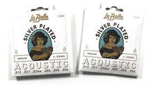 La Bella Guitar Strings 2 Sets Acoustic Silver Plated Medium 13-56 Crisp Tone